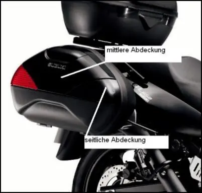 Cache-coffre latéral, noir pour Suzuki V-Strom 650 BJ. 2009-2011/ V-Strom 650 BJ. 2004-2008 Vente Flash