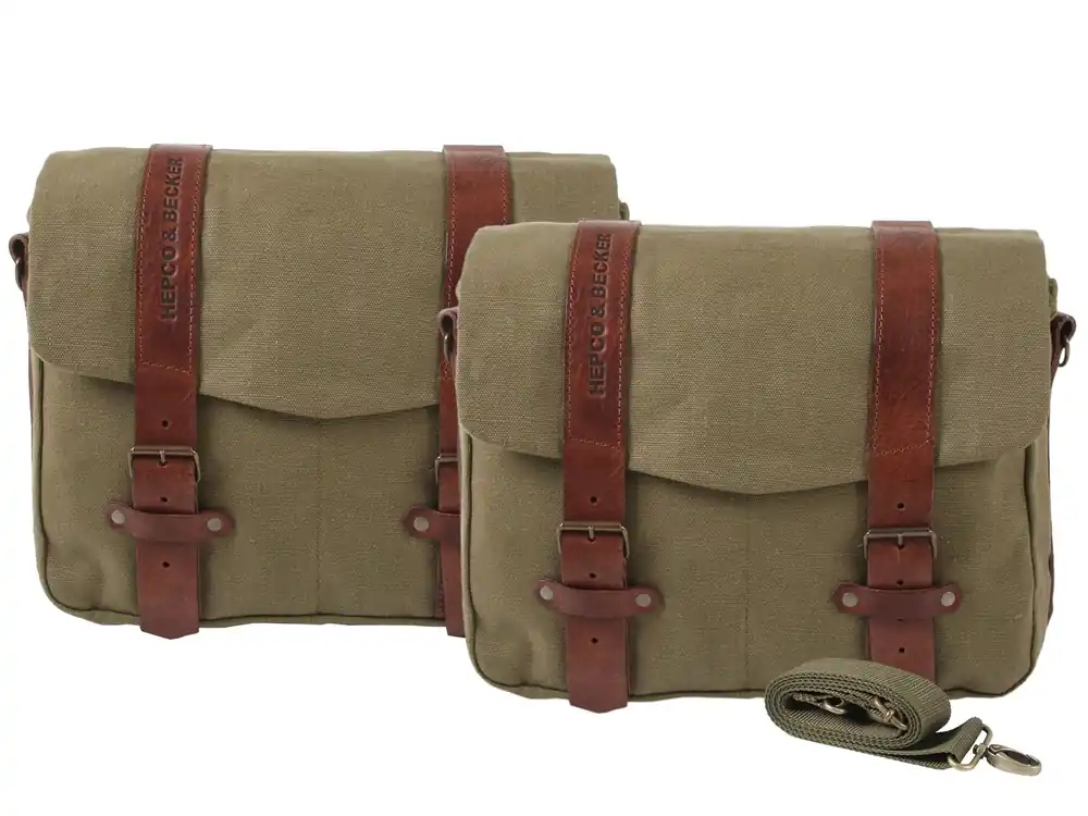 Certifié Set de sacoches de coursier LEGACY L/L vert pour porteur C-Bow Hepco & Becker