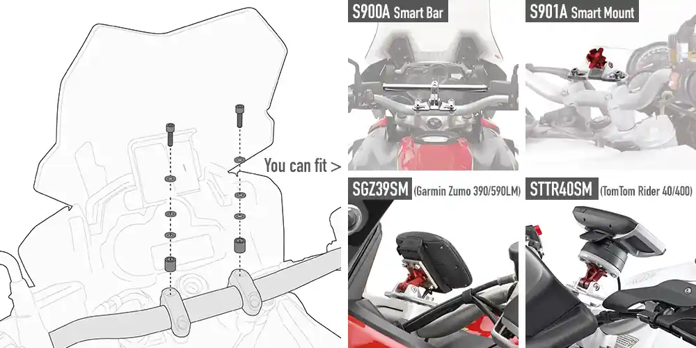 Kit d&rsquo;adaptation pour le montage de la Smart Bar pour Yamaha MT-07 Tracer (année 16-18) Givi Prix Bas