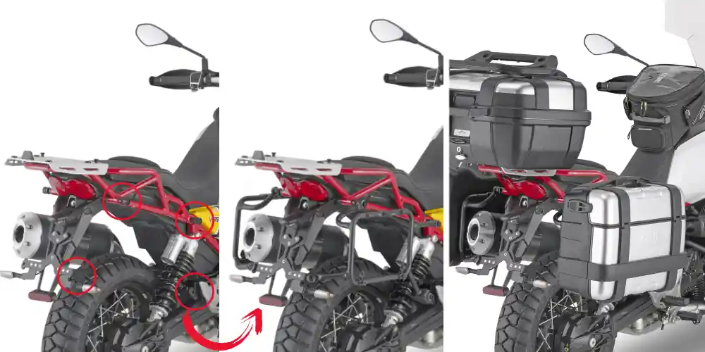 Vente Flash Porte-bagages latéraux ONEFIT amovible pour Moto Guzzi V85 TT (année 19-) Givi
