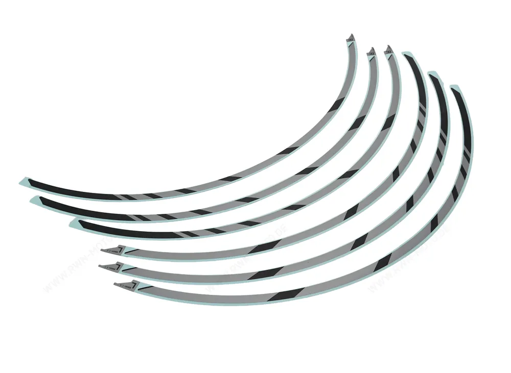Authentique Jeu d&rsquo;autocollants décoratifs pour jantes (17&Prime;) *NH-A40M* MATT CRYPTON SILVER METALLIC Original Honda