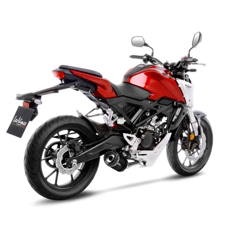 Dernier Modèle Système complet LeoVince LV One Evo pour Honda CB 125 R Neo Sports Café, carbone noir, expertise électronique