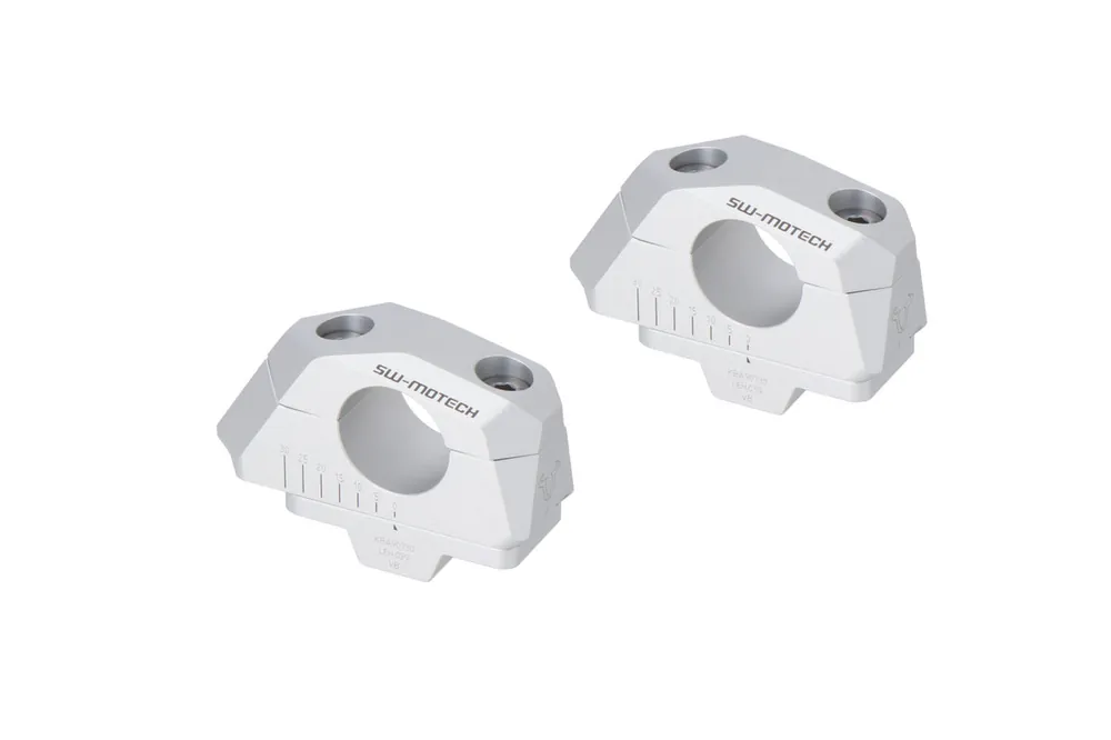 Usine Directe SW-Motech Pose de guidon variable, argent pour guidon Ø 28 mm, H=28 mm pour KTM 1050 Adventure – SW Motech