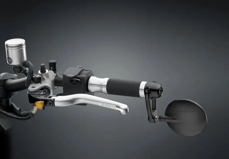 Rétroviseur d&rsquo;extrémité de guidon RIZOMA « SPY-ARM » gauche ou droite pour Vespa, noir anodisé Prix Réduit