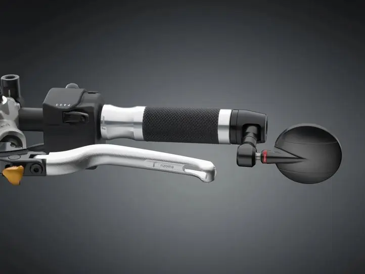 Dernier Modèle Rétroviseur d&rsquo;extrémité de guidon RIZOMA « SPY-R » Ø 57 mm gauche ou droite pour Vespa, noir anodisé