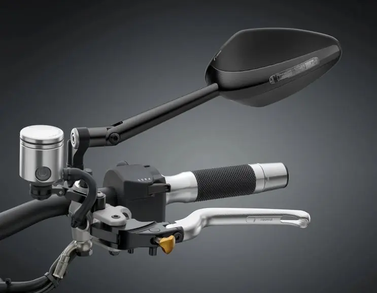 Rétroviseur RIZOMA « Veloce L naked » gauche ou droite avec clignotant pour Vespa, noir anodisé Soldes