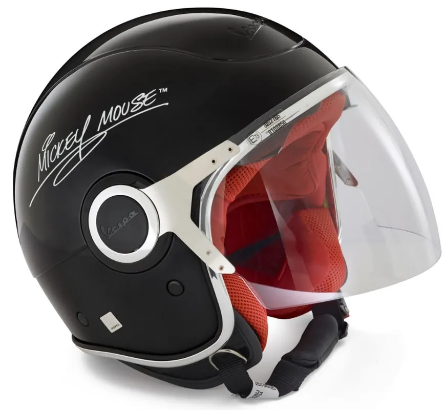 Bon Plan Casque Vespa jet, VJ, Mickey Mouse, noir XS