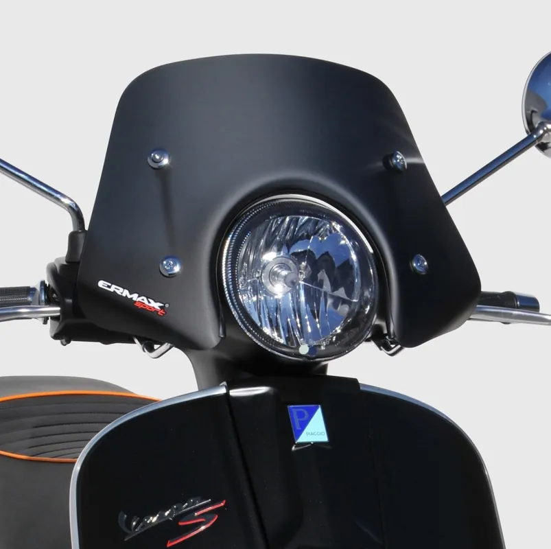 Prix Cassé Pare-brise ERMAX Piccolo H 300 mm pour Vespa GTS/GTS Super/GT L (-22), noir mat
