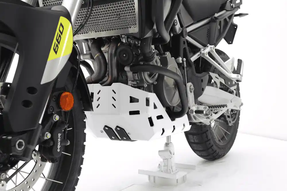 Nouveauté Protection moteur en aluminium blanc pour Aprilia Tuareg 660