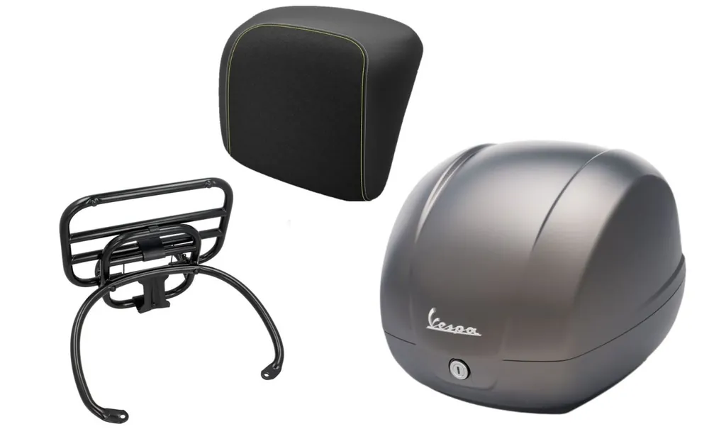 Achat Immédiat Kit top case 36L gris quartz (G22), porte-bagages noir pour Vespa GTS 125/300/310