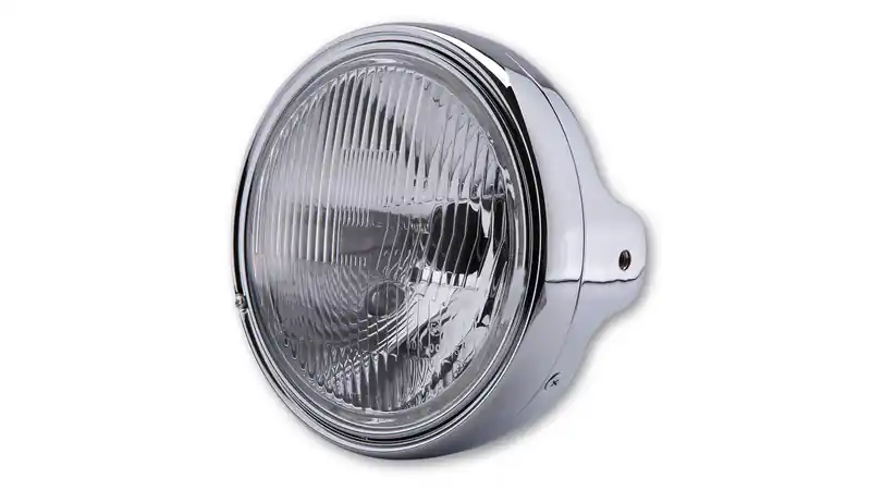 HIGHSIDER smart 7 pouces LTD phares H4 chrome verre gaufré, fixation latérale, E-approuvé (1 Seulement Aujourd&rsquo;hui