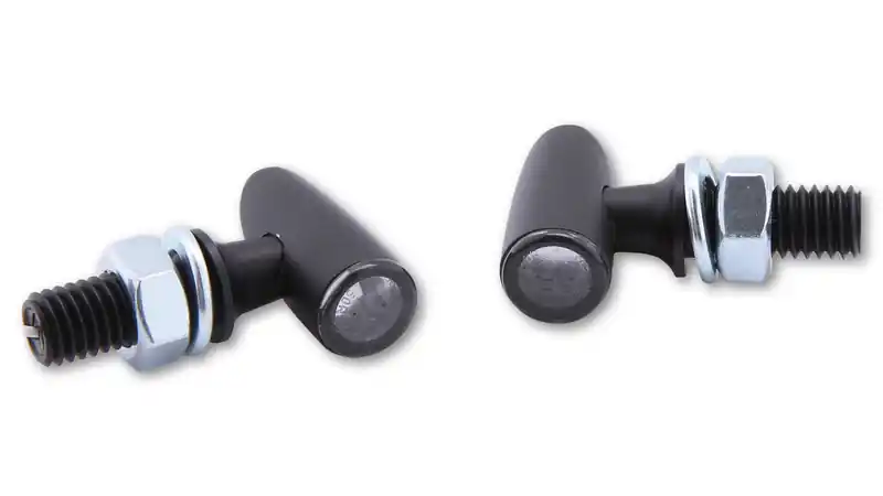 HIGHSIDER Pro Proton One LED Clignotants boîtier noir / lentille gris fumée (paire), avant & arrière Expédition Rapide