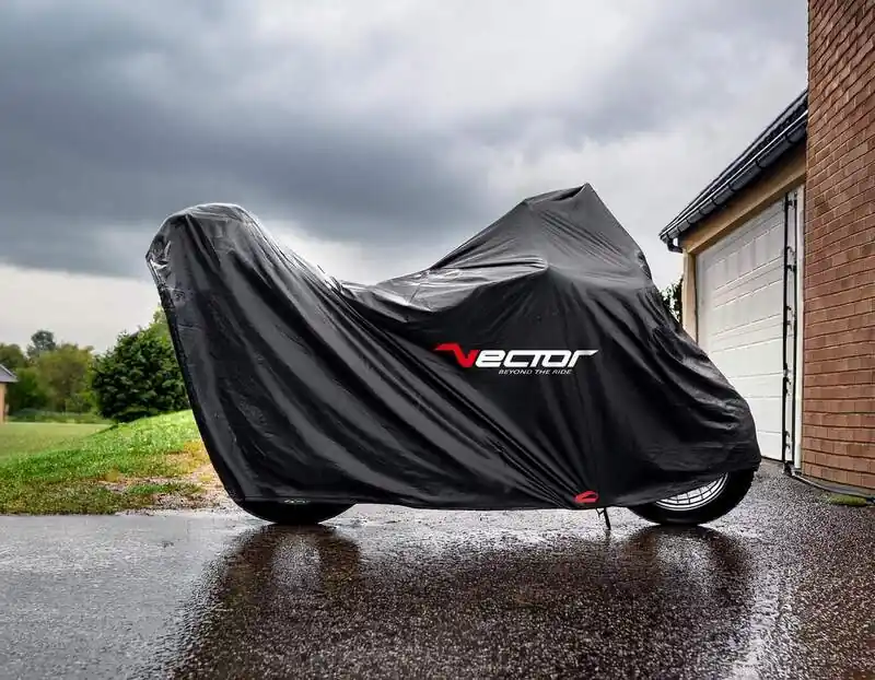 VECTOR H2O Bâche de protection intérieure/extérieure pour moto/scooter avec top case – Noir – S Offre Spéciale