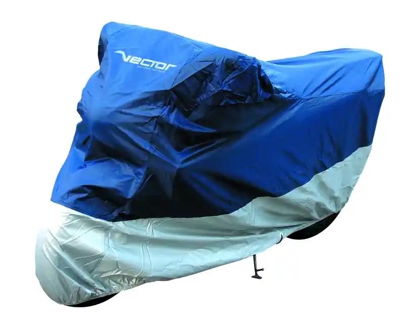 VECTOR Bâche de protection intérieure/extérieure pour moto/scooter – bleu/argent – XL Prix Cassé