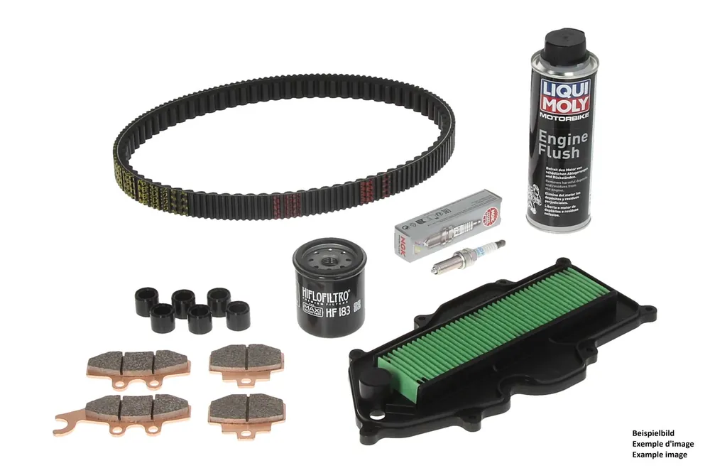 Expédié Aujourd&rsquo;hui Kit d&rsquo;inspection Premium avec plaquettes de frein + additif Yamaha XMax R 2007-2009 – NF ProKit