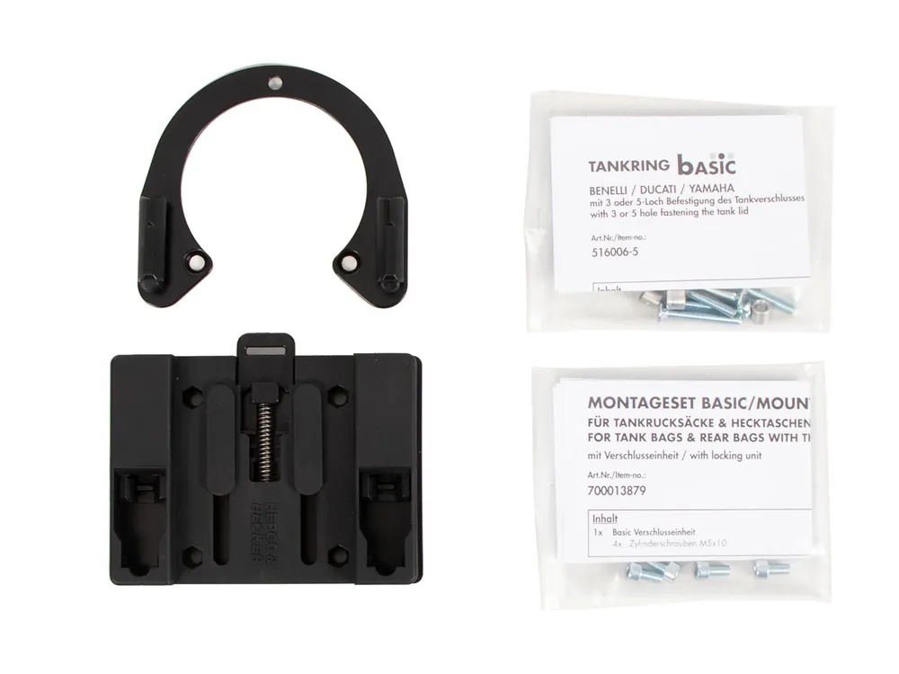 Certifié Anneau de réservoir Basic avec unité de fermeture de la sacoche de réservoir pour Ducati Monster 821 (18-20) Hepco & Becker