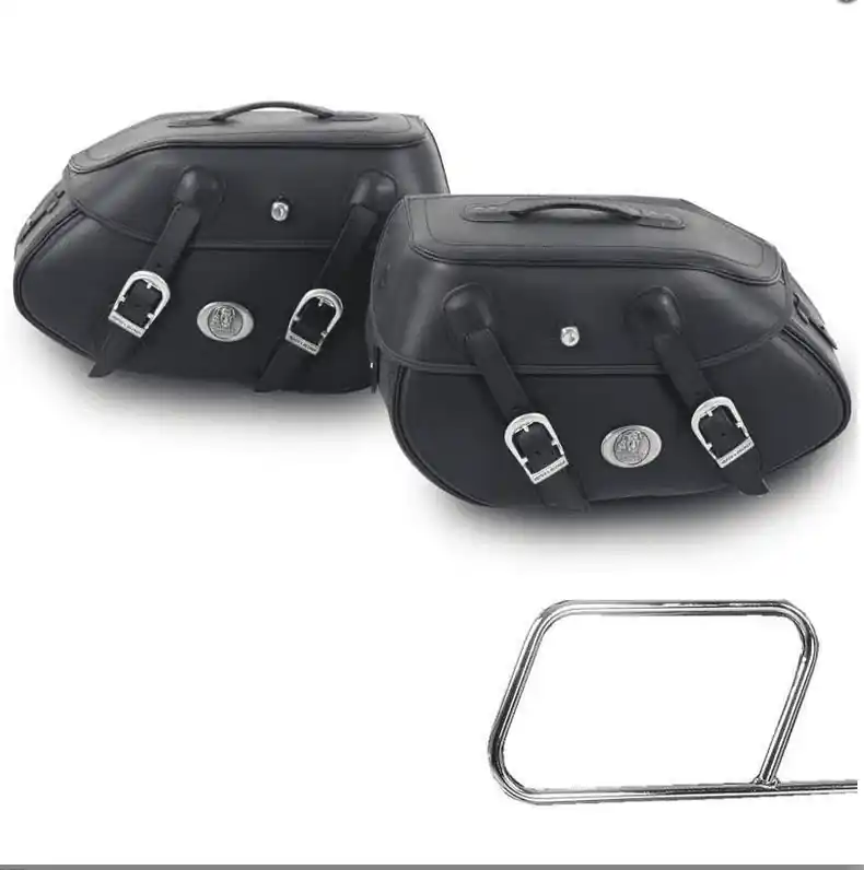 Commander Vite Jeu de valises latérales Buffalo pour porte-sacs tubulaires Hepco & Becker Noir