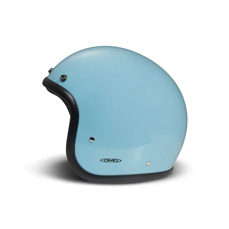 Casque intégral DMD Retro, bleu brillant, Light Blue, fibre de verre, ECE 22.06 XS Nouvelle Collection