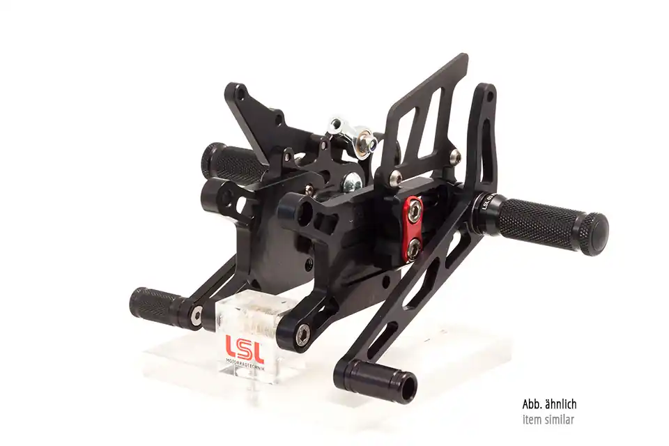 Solde LSL 2Slide-Rastenanlage für Kawasaki ZX-10R, 2008-2010, schwarz-rot, KA Racing, ohne Straßenzulassun