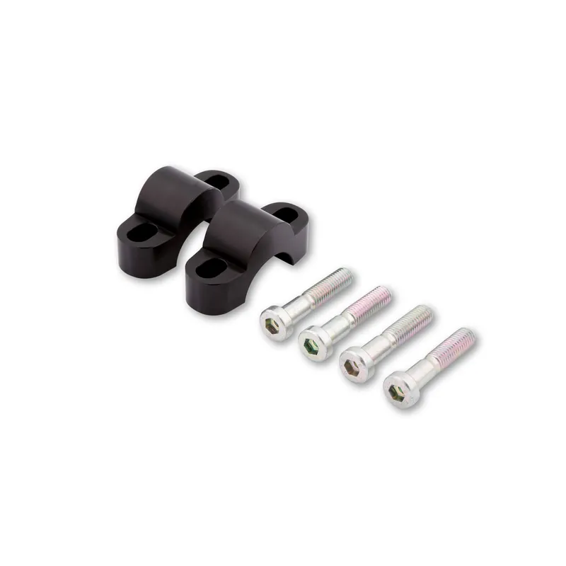 Certifié LSL Klemmbockerhöhung Set um 25 mm, mit 60 mm Schraube, für 28,6 mm Lenker, schwarz