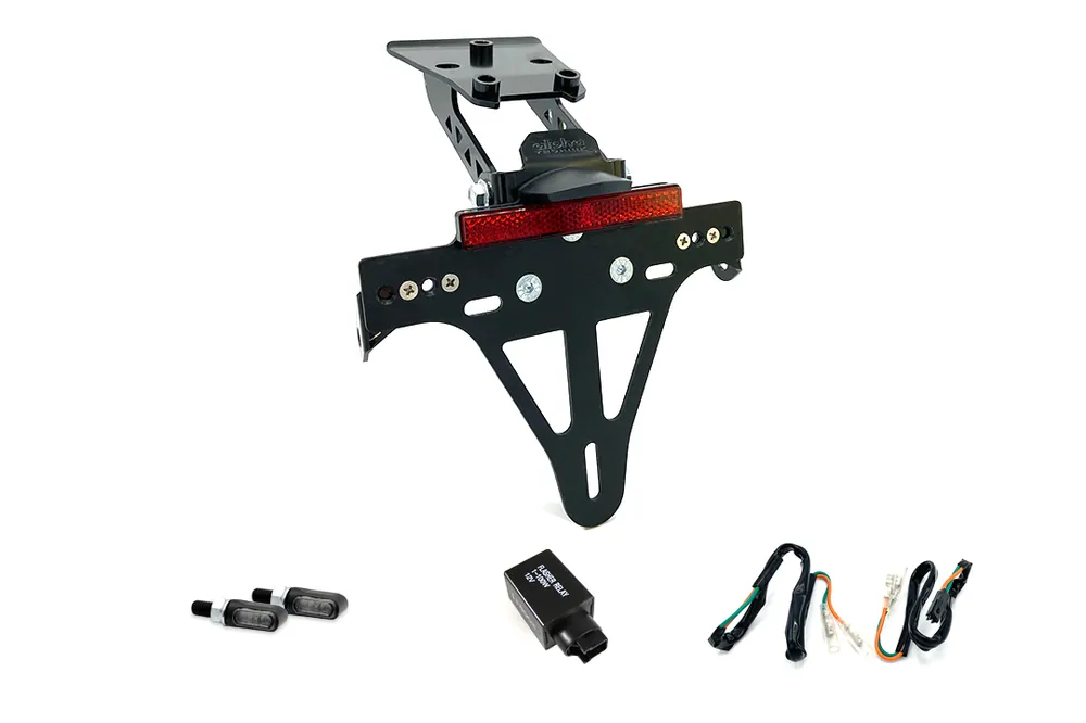 Super Prix alpha Technik Kennzeichenhalter-Blinker-Kit M-LED für Honda CBR650F / CBR650FA und CB650F / CB650FA