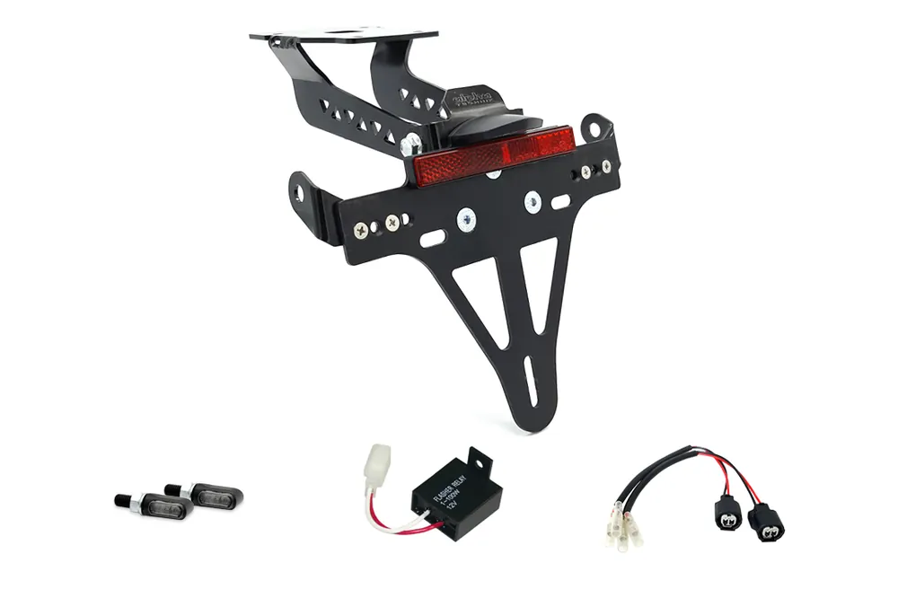 Bon Marché alpha Technik Kennzeichenhalter-Blinker-Kit M-LED für Kawasaki Z900 ab Modelljahr 2020- (Hinten)