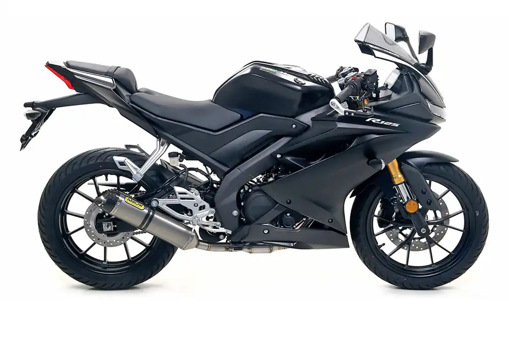 ARROW Auspuff THUNDER Titan mit Carbon-Endkappe Auspuff für Yamaha YZF-R125 2019- MT125 2019- Offre Exclusive