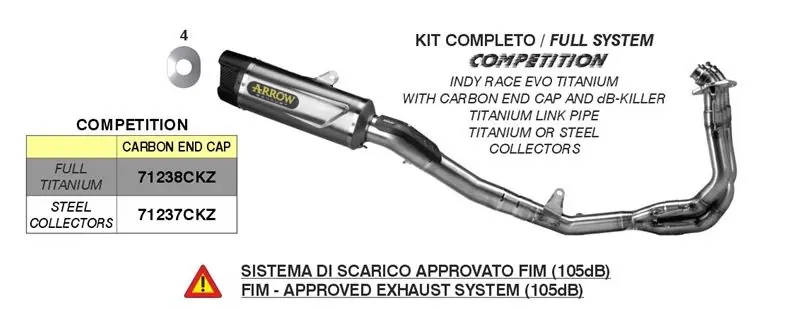 Promotion ARROW COMPETITION Komplettanlage mit Indy Race EVO Endschalldämper für Triumph Street Triple 765 RS