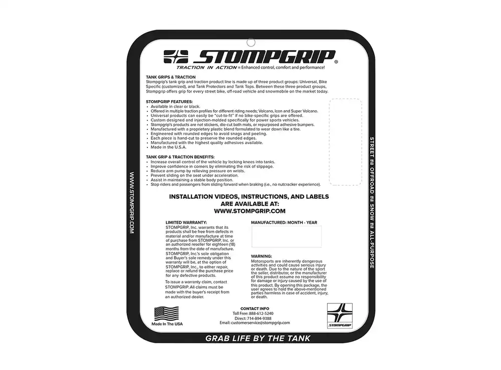 Certifié Stompgrip Tank Pad schwarz, Volcano, für Yamaha MT-07, 2022-2025