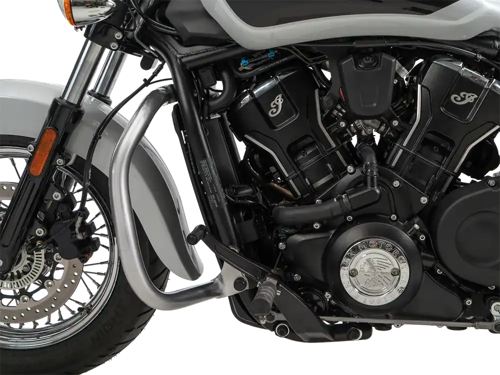 Certifié Arceau de protection moteur chromé pour Indian Scout Sixty Bobber (25-) (avec repose-pieds avancé)