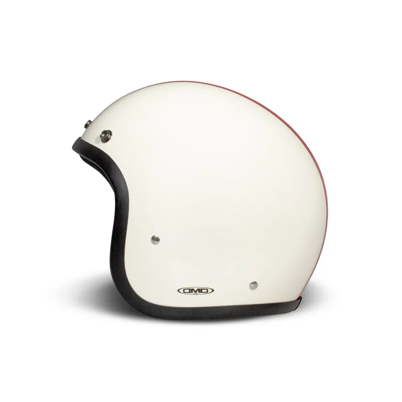 DMD casque jet rétro, blanc, mat, triple, fibre de verre, ECE 22.06 XS Dernière Chance