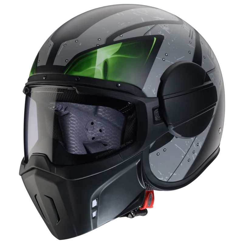 Caberg casque Ghost X Vyrus noir mat/gris-fluo-vert XS Prix Bas