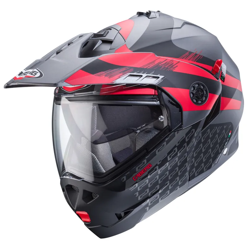 Promotion Caberg casque Tourmax X Sarabe mat-gun métallisé/noir-rouge S
