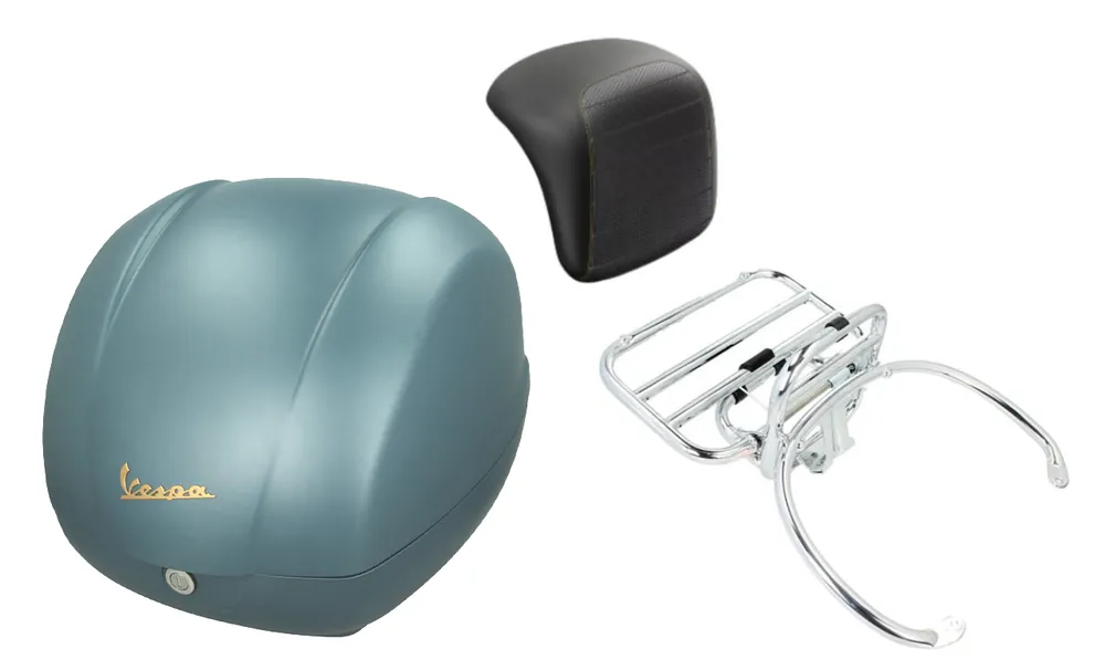 Achetez Aujourd&rsquo;hui Kit top case 36L Blue Officina 8 (D31), porte-bagages chrome pour Vespa GTS 125/300/310